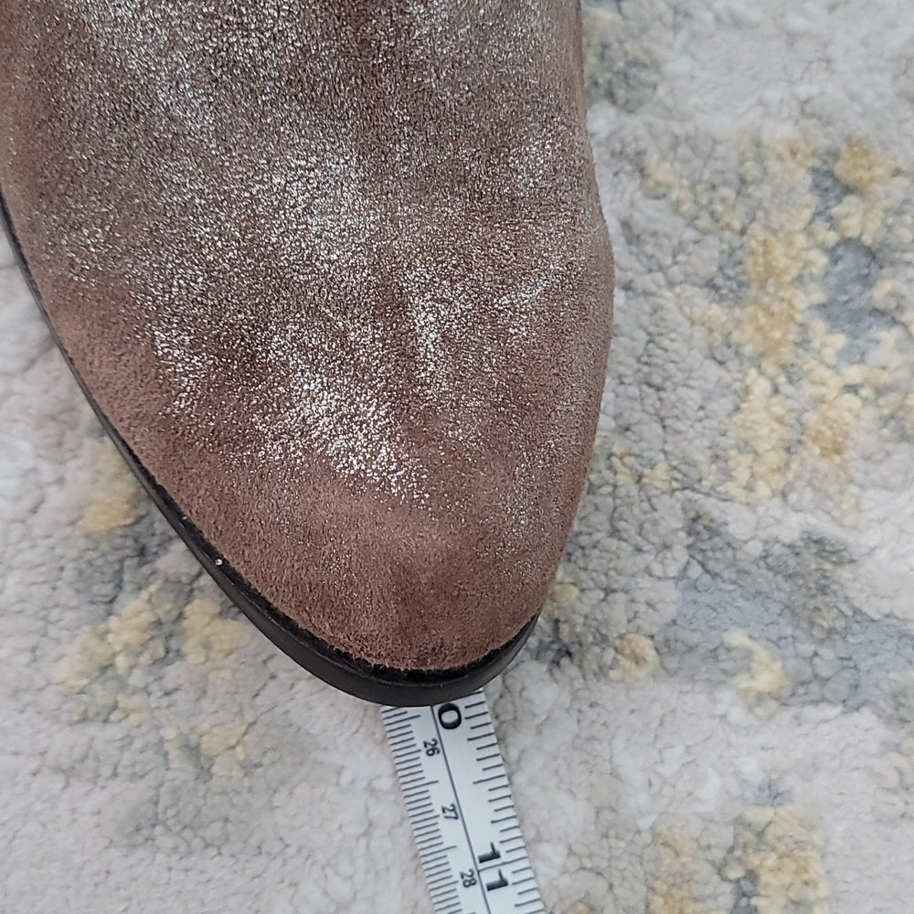 Seychelles Ankle Boots - Suede & Silver Metallic Chelsea Style Western - Picture 3 of 14